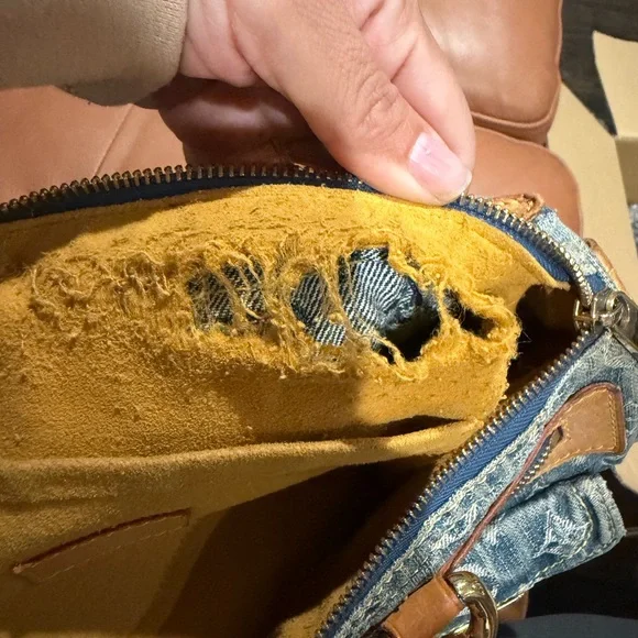 Louis Vuitton Blue Denim Handbag - Picture 7 of 13